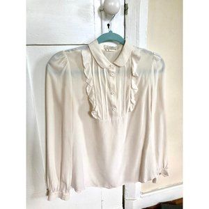 Kate Spade 100% Silk Ruffle Blouse in Cream